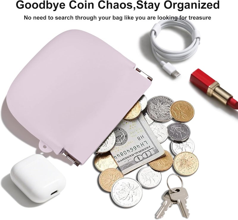 Jalopink Squeeze Coin Purse Pouch Change Holder for Men & Women – Silicone Small Coin Pouch for Coins, Keys, Lipstick, and Earphones - Image 2